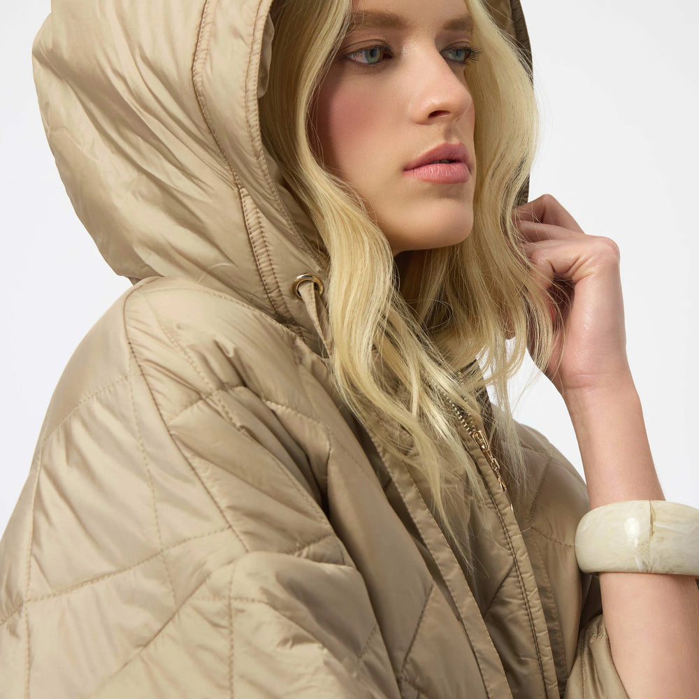Joseph Ribkoff Woven Diamond Quilt Hooded Jacket