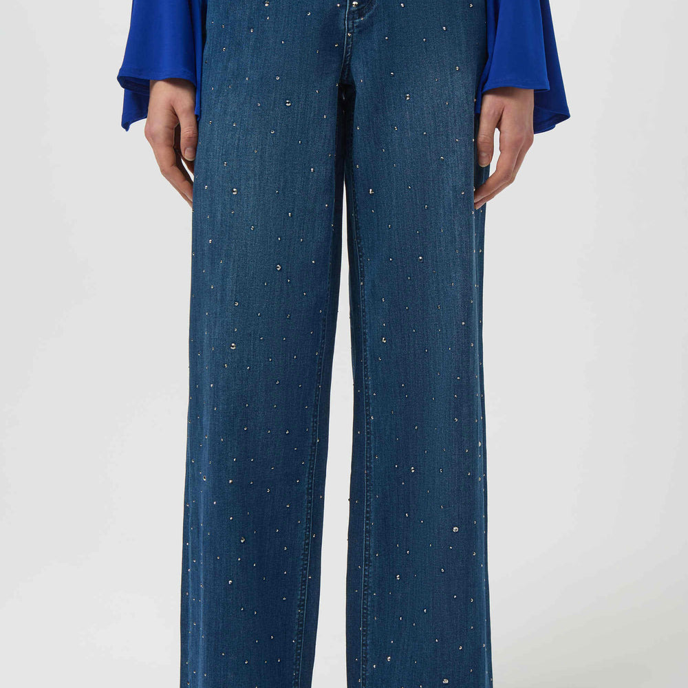 
                      
                        Joseph Ribkoff Classic Wide Leg Jeans with Rhinestones
                      
                    