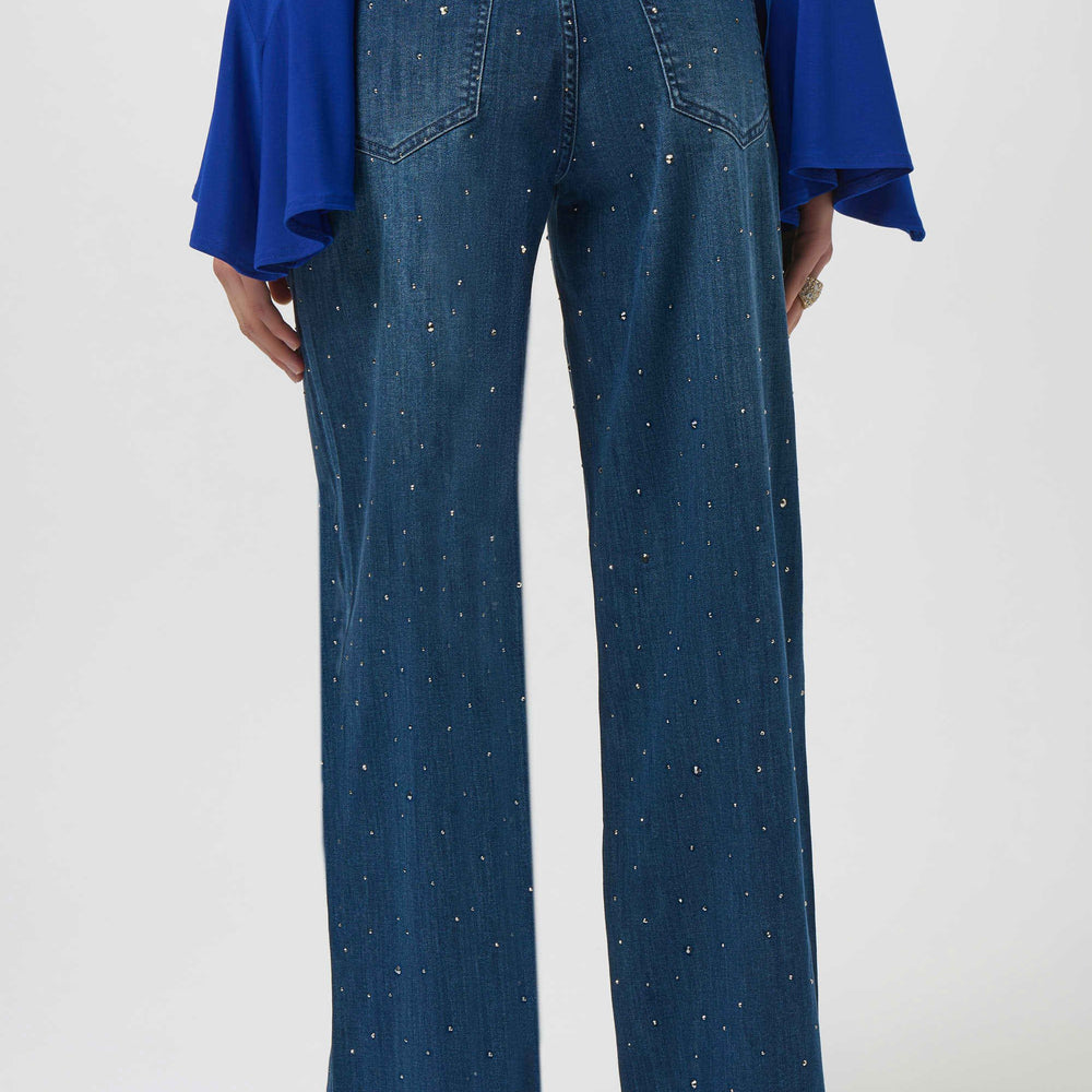 
                      
                        Joseph Ribkoff Classic Wide Leg Jeans with Rhinestones
                      
                    