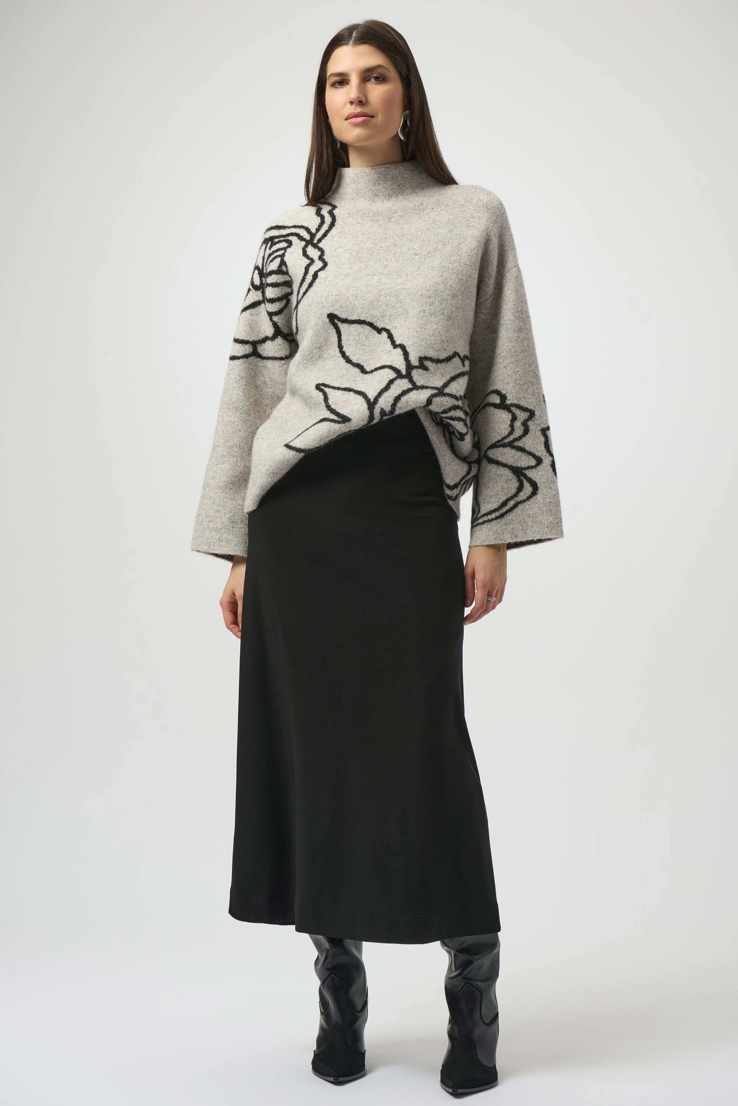Joseph Ribkoff Sweater Knit Floral Print Pullover