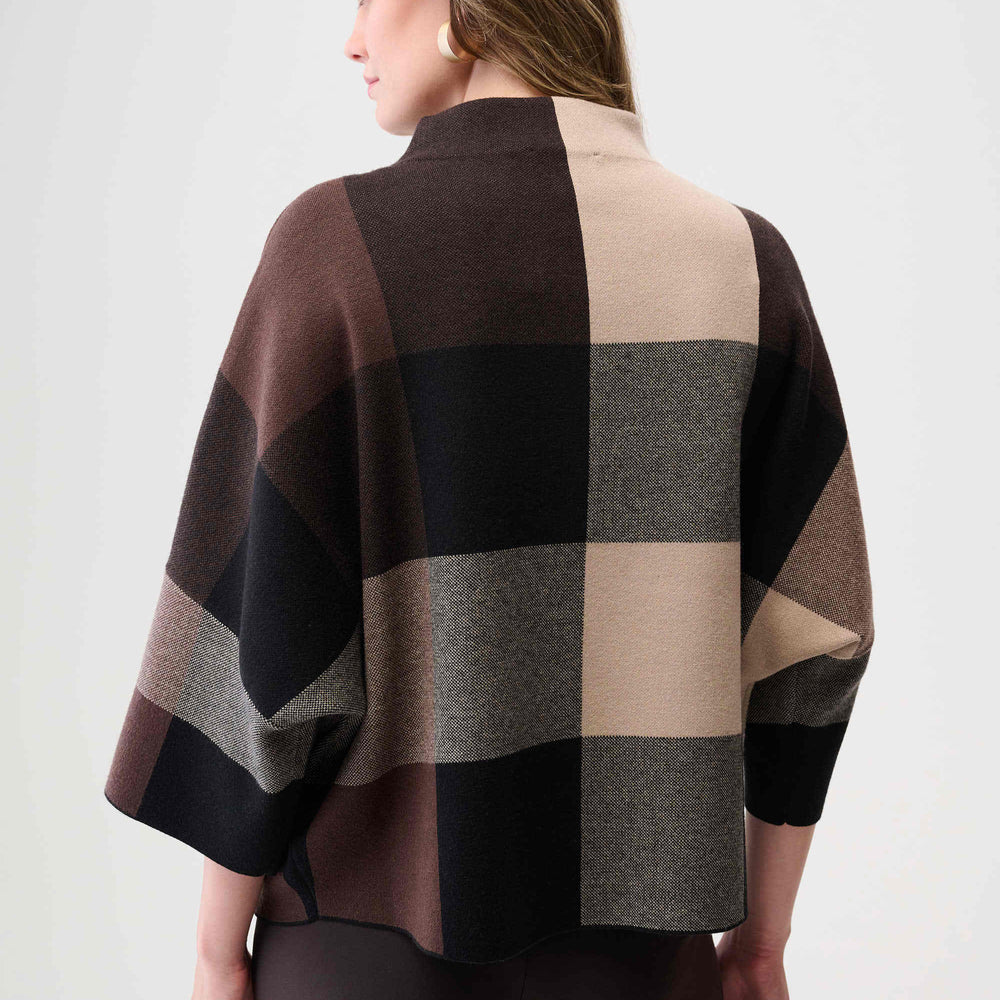 
                      
                        Joseph Ribkoff Brushed Viscose Plaid Print Boxy Sweater with Funnel Neck
                      
                    