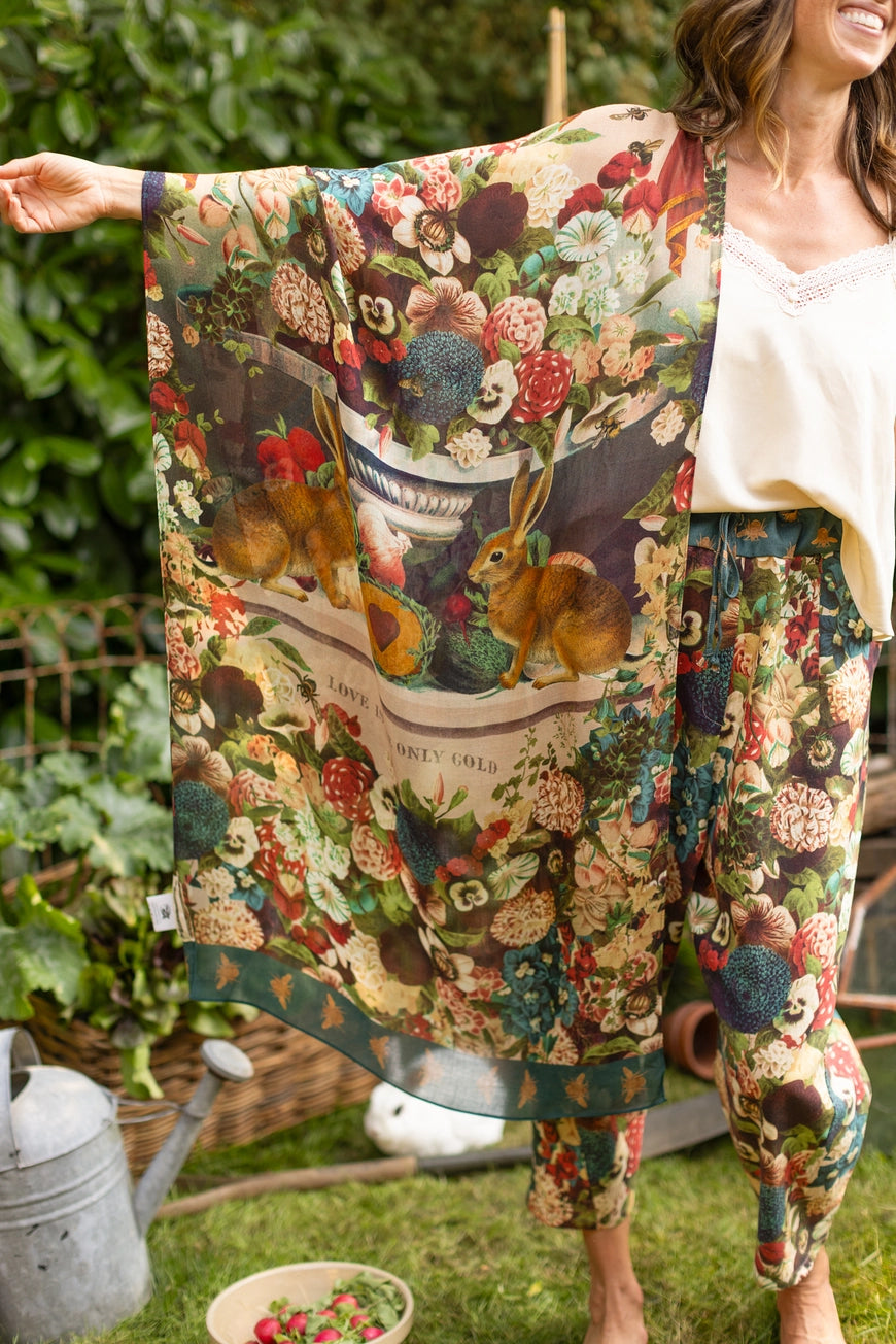 Shop the Stay Gold Floral Bohemian Scarf by Market Of Stars at Harbour Thread.