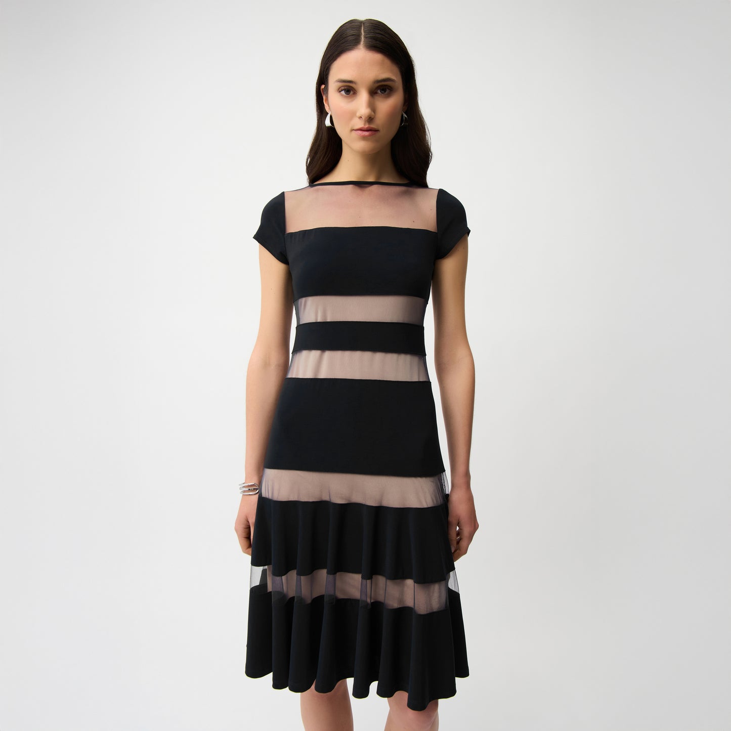 mesh fit and flare dress FLORAL MESH FIT & FLARE DRESS 3X