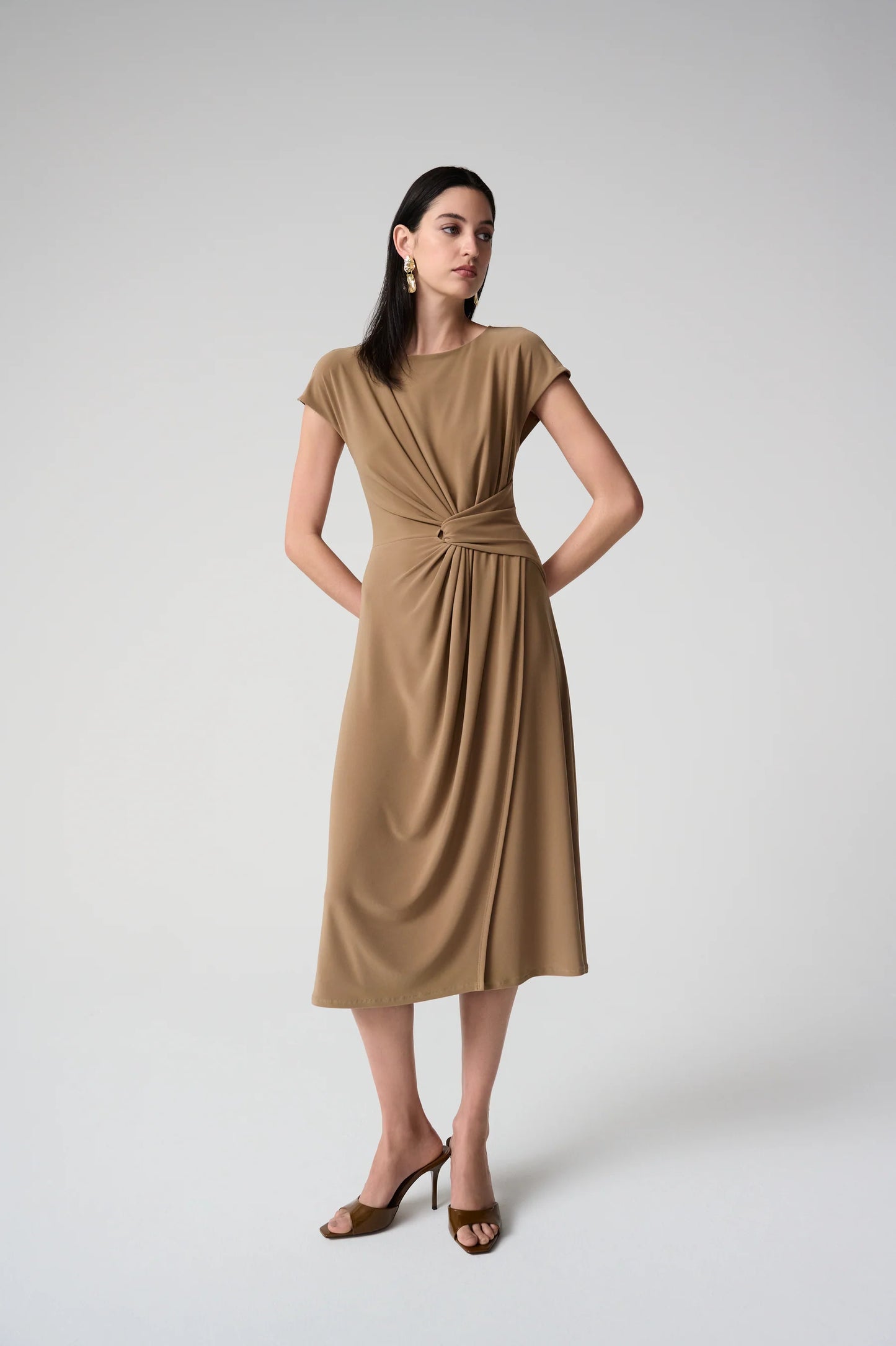 wrap dress ruched HATCH Collection The Rachel Wrap Dress in Black