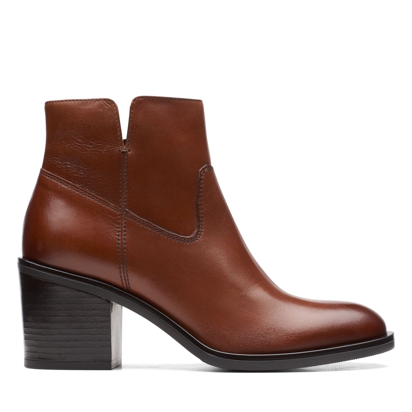 Clarks Valvestino Lo Ankle Boot -  Dark Tan Leather