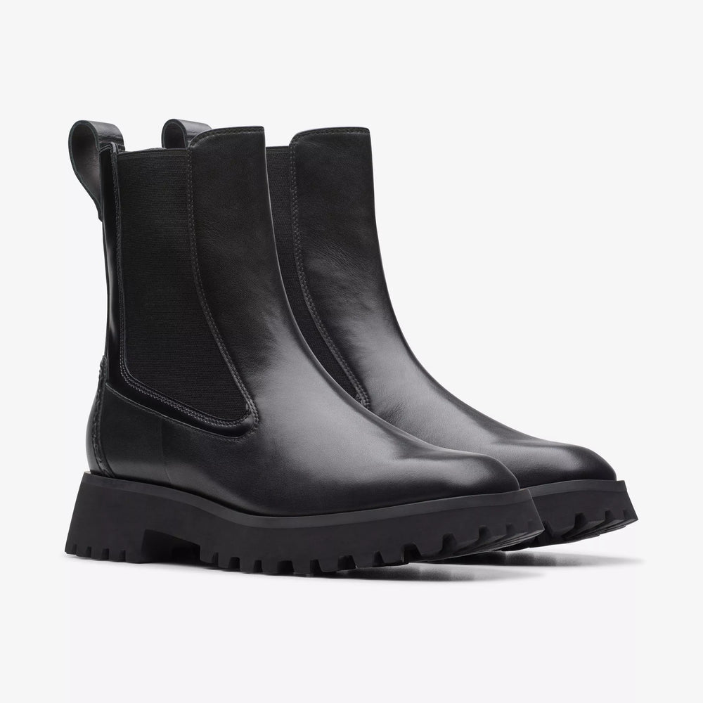 
                      
                        Clarks Stayso Rise Boot - Black Leather
                      
                    