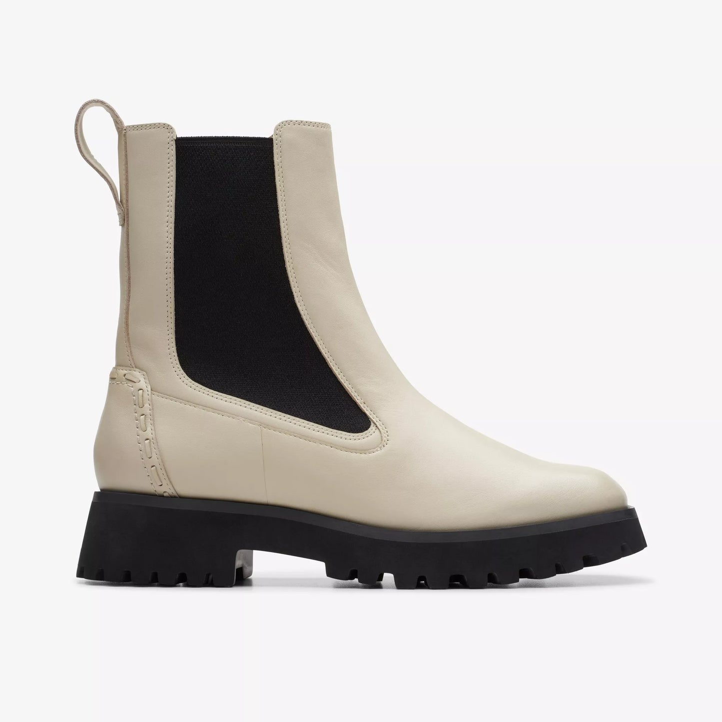 Clarks Stayso Rise Boot - Ivory Leather