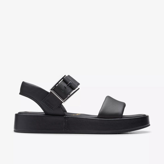 Clarks Alda Strap Flatform Sandal - Black