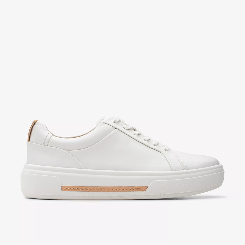 
                      
                        Side view of the Clarks Off White Leather Hollyhock Walk Women's Sneaker
                      
                    