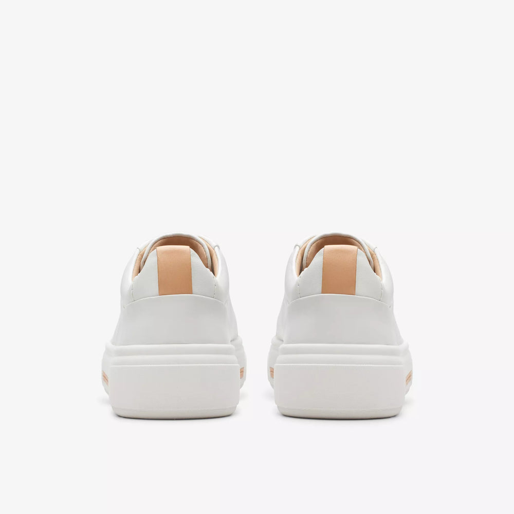 
                      
                        Back view of the Clarks Off White Leather Hollyhock Walk Women's Sneaker
                      
                    