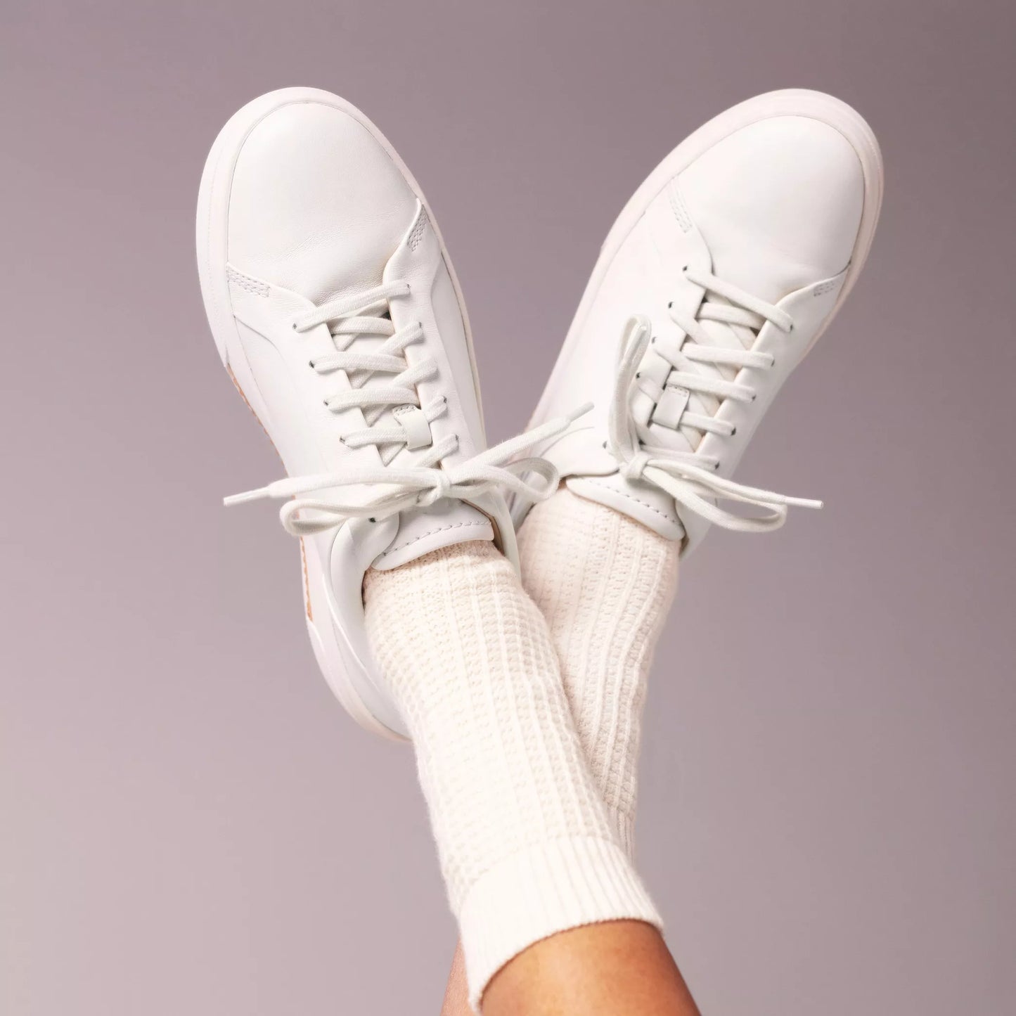 The Clarks Off White Leather Hollyhock Walk Women's Sneaker
