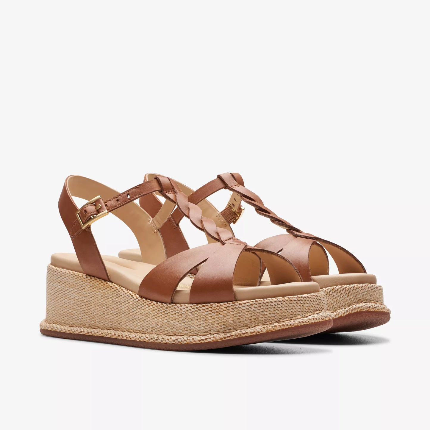 The Tan Leather Kimmei Twist Wedge by Clarks
