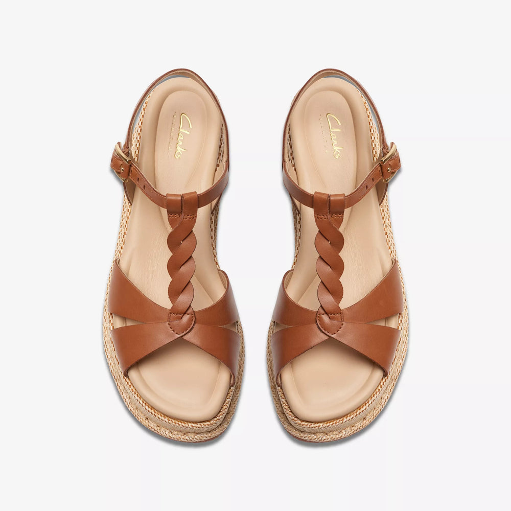 
                      
                        Top view of the Tan Leather Kimmei Twist Wedge by Clarks
                      
                    