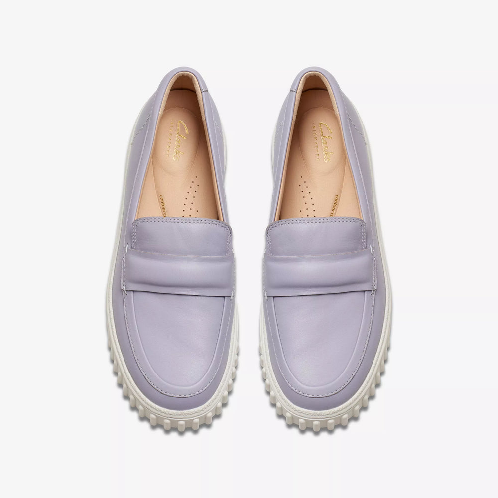 
                      
                        Top view of the Clarks Lilac Leather Mayhill Cove Loafer
                      
                    