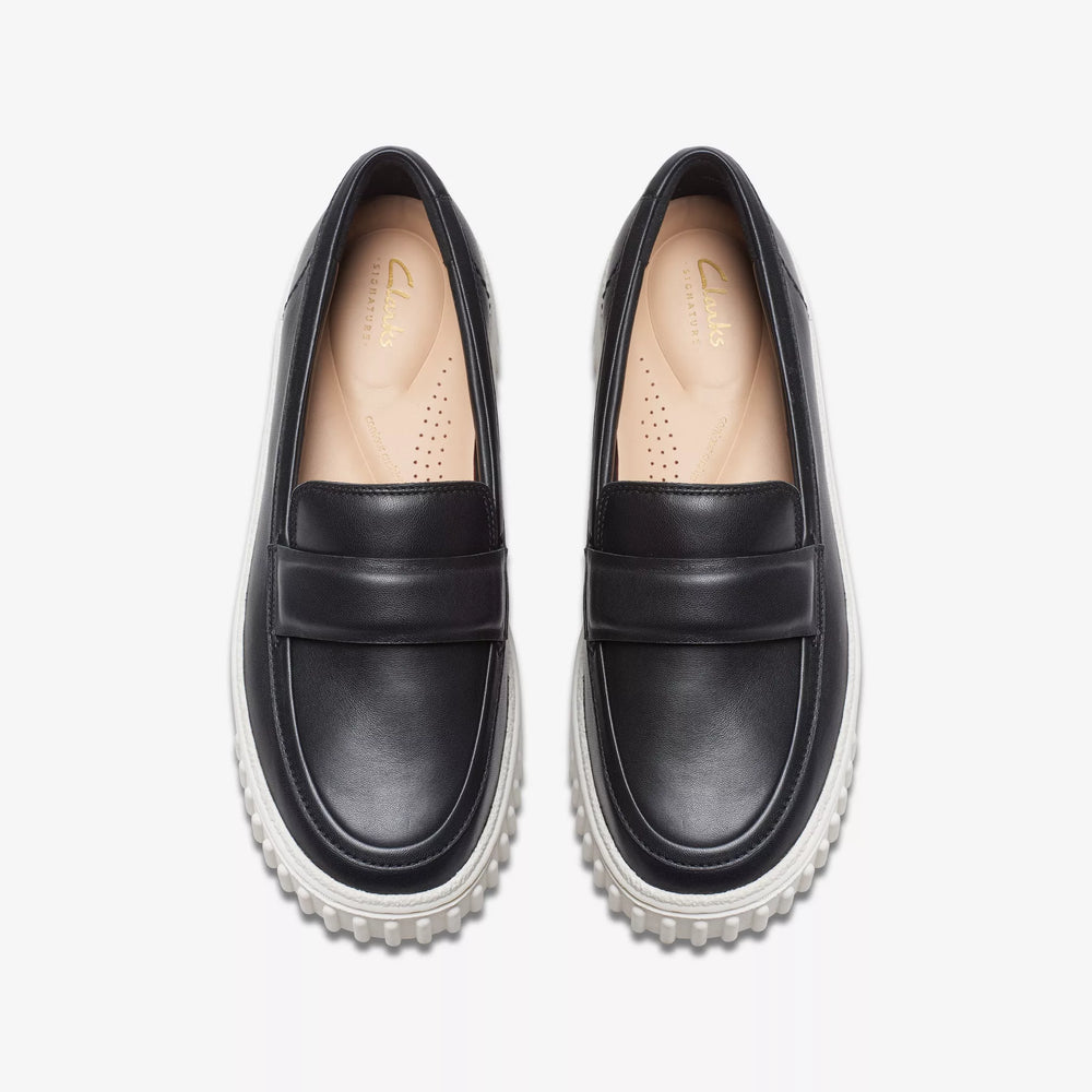 
                      
                        Top view of the black leather Mayhill Cove Loafer by Clarks
                      
                    