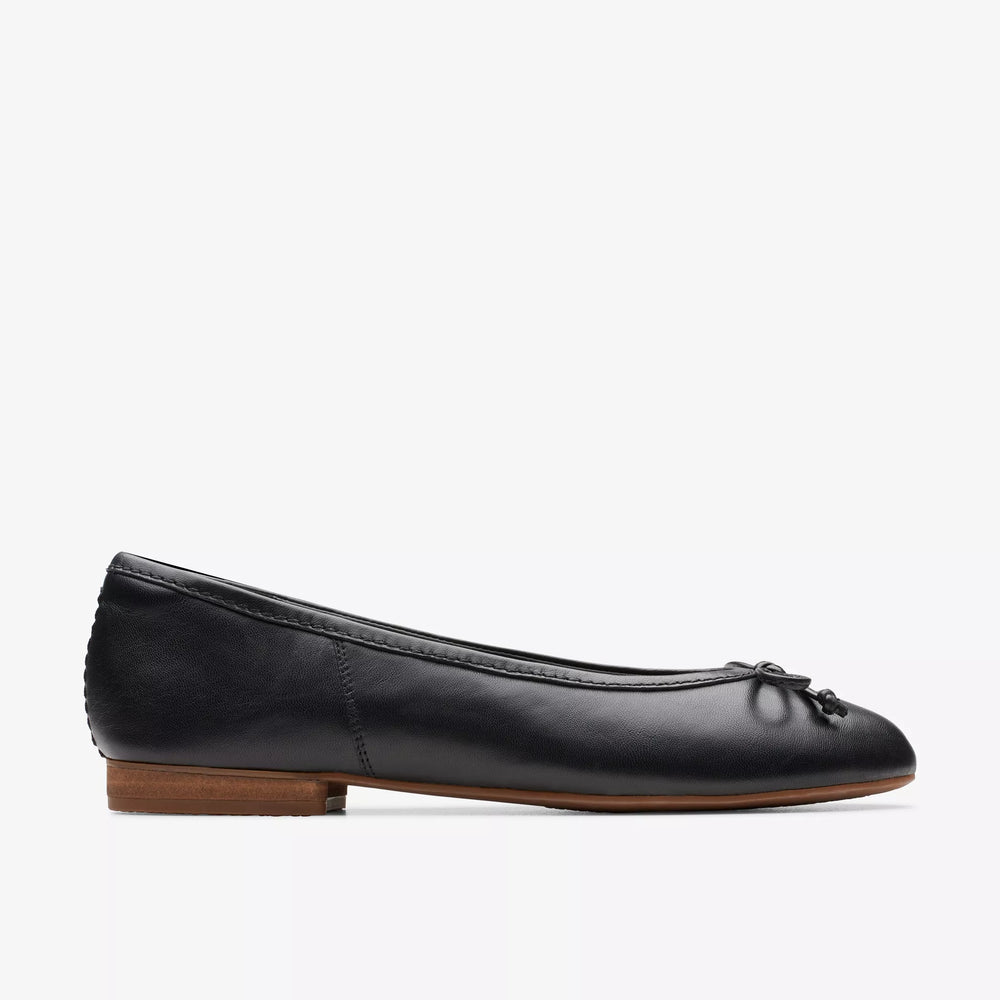 
                      
                        Side view of the Clarks Black Leather Fawna Lily Ballet Shoe
                      
                    