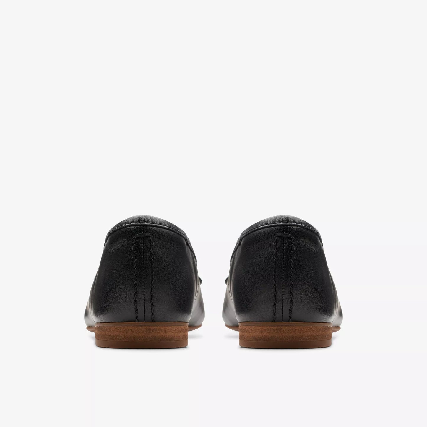 Back view of the Clarks Black Leather Fawna Lily Ballet Shoe