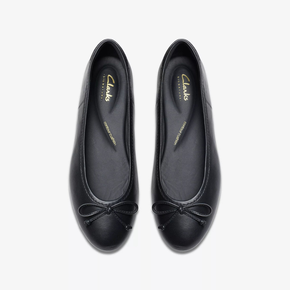 
                      
                        Top view of the Clarks Black Leather Fawna Lily Ballet Shoe
                      
                    