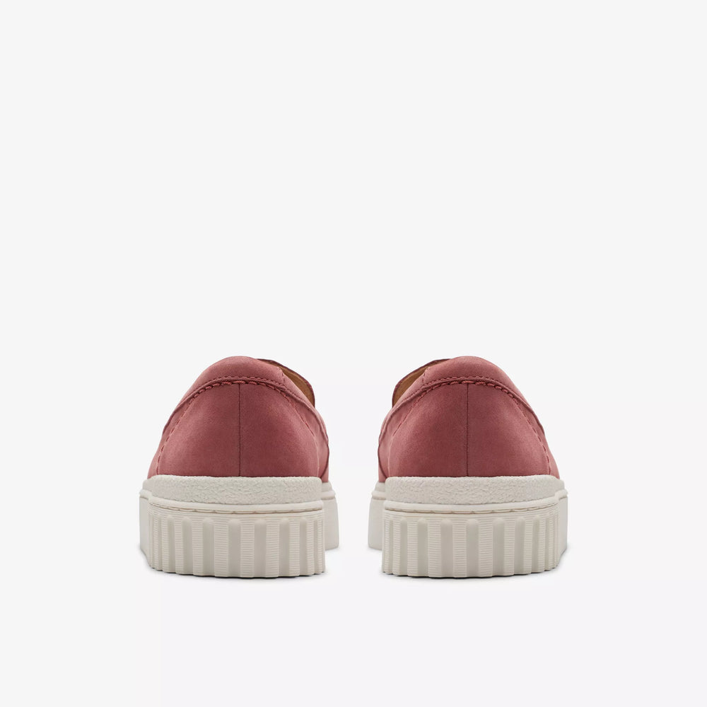 
                      
                        Back view of The Clarks Mayhill Cove Loafer in the color Dusty Rose Nubuck
                      
                    