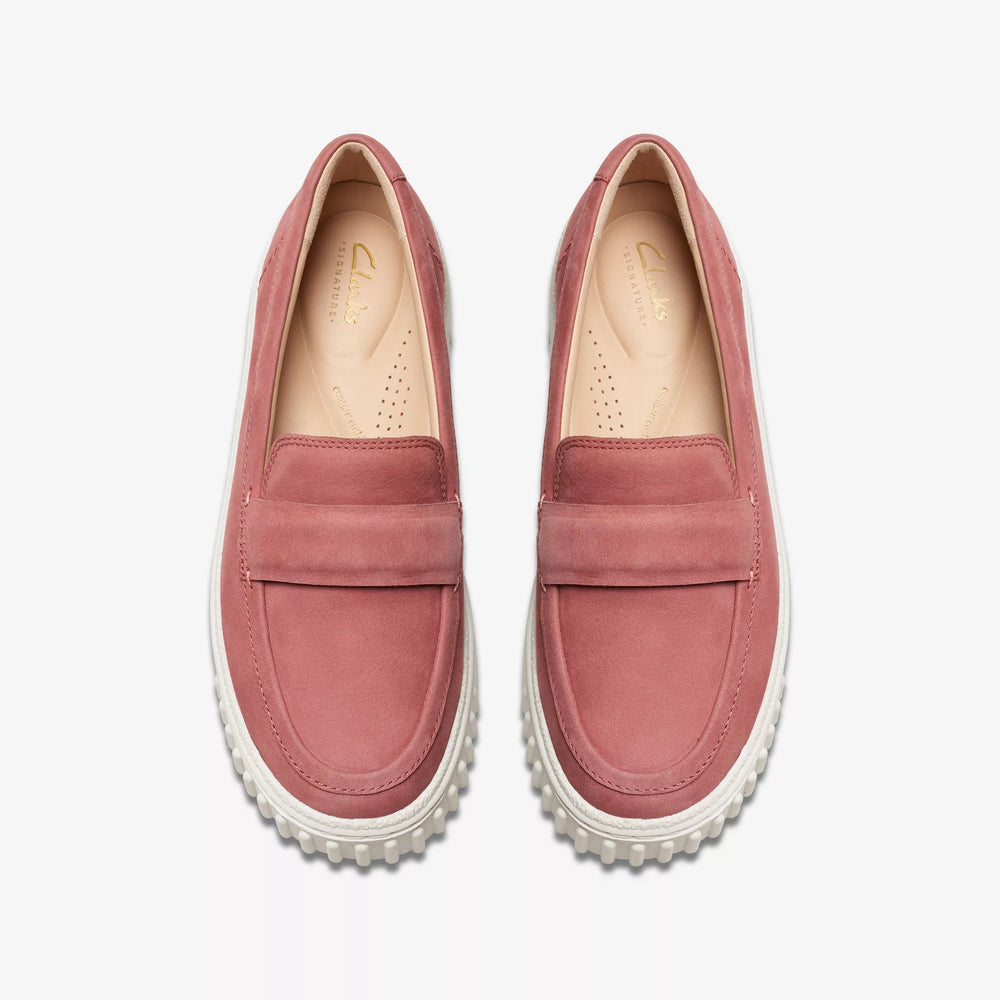 
                      
                        Top view of The Clarks Mayhill Cove Loafer in the color Dusty Rose Nubuck
                      
                    