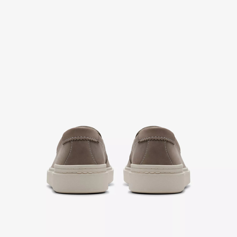 
                      
                        Back view of the Clarks Craft Swift Go Slip-On Shoe in the color Grey Nubuck
                      
                    