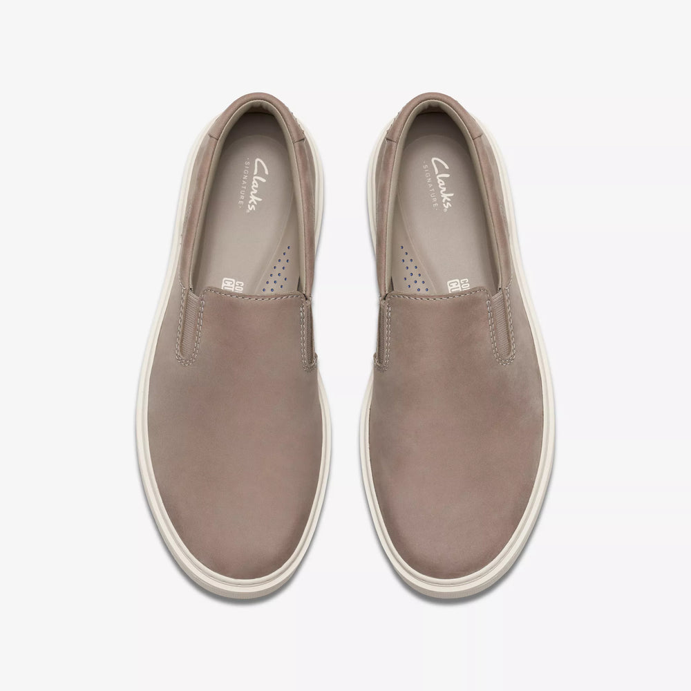 
                      
                        Top view of the Clarks Craft Swift Go Slip-On Shoe in the color Grey Nubuck
                      
                    