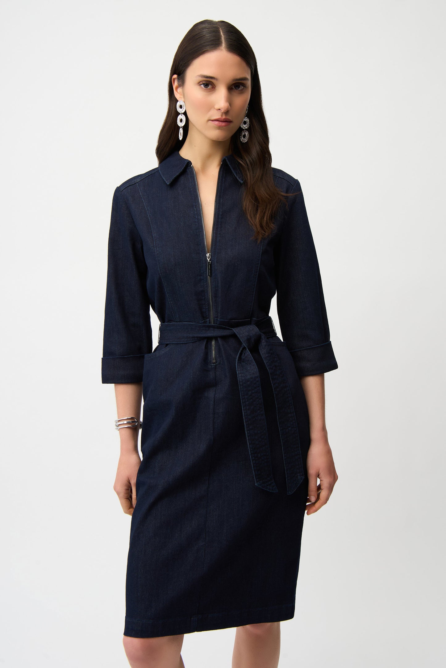 Dark wash denim dress