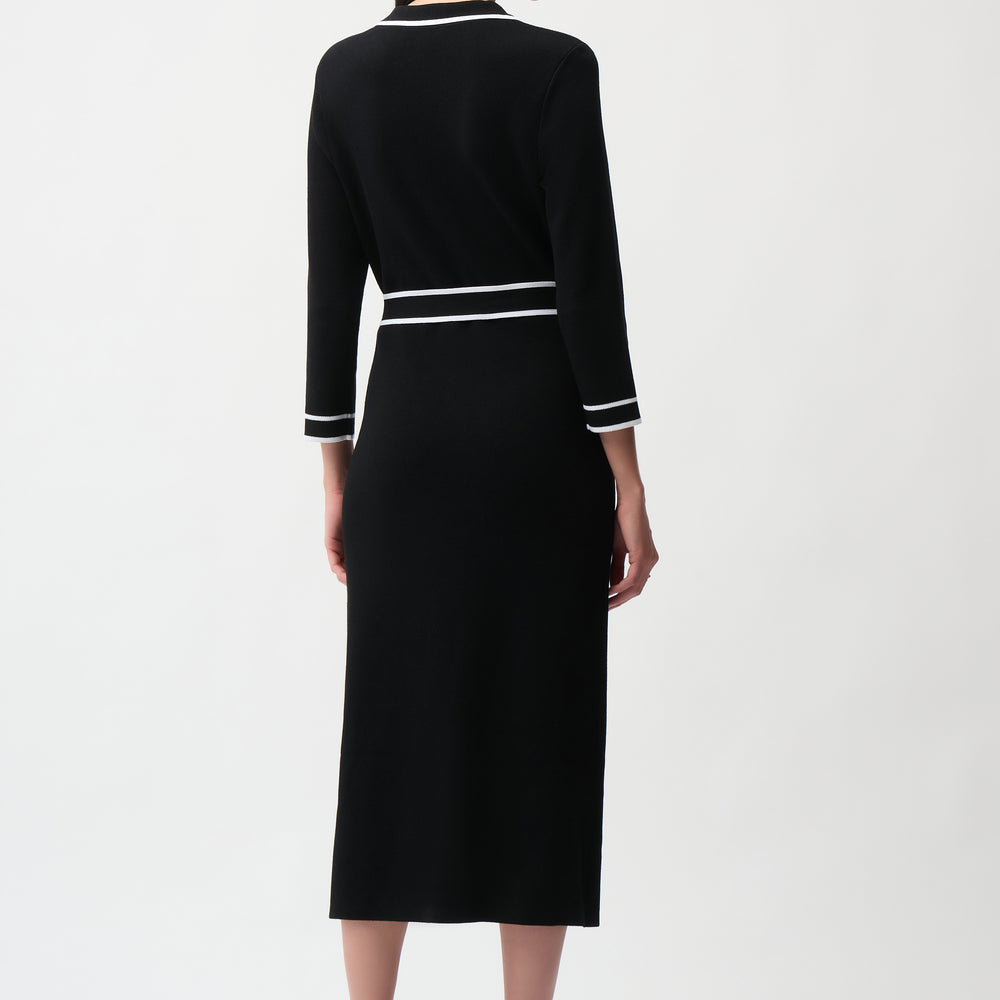 
                      
                        Joseph Ribkoff Viscose Shirt Dress with Contrast Piping And Sash
                      
                    