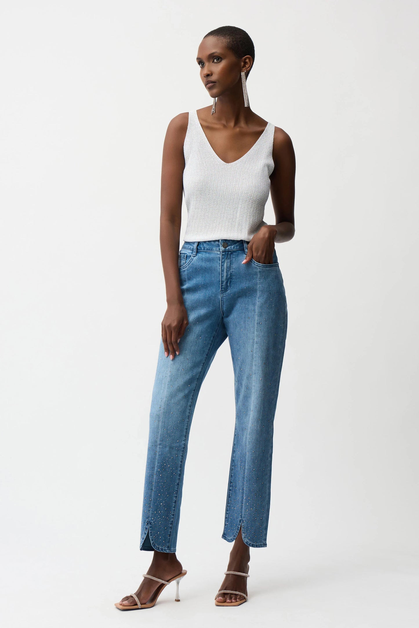 Joseph Ribkoff Slim Leg Jeans With Rhinestone Detail