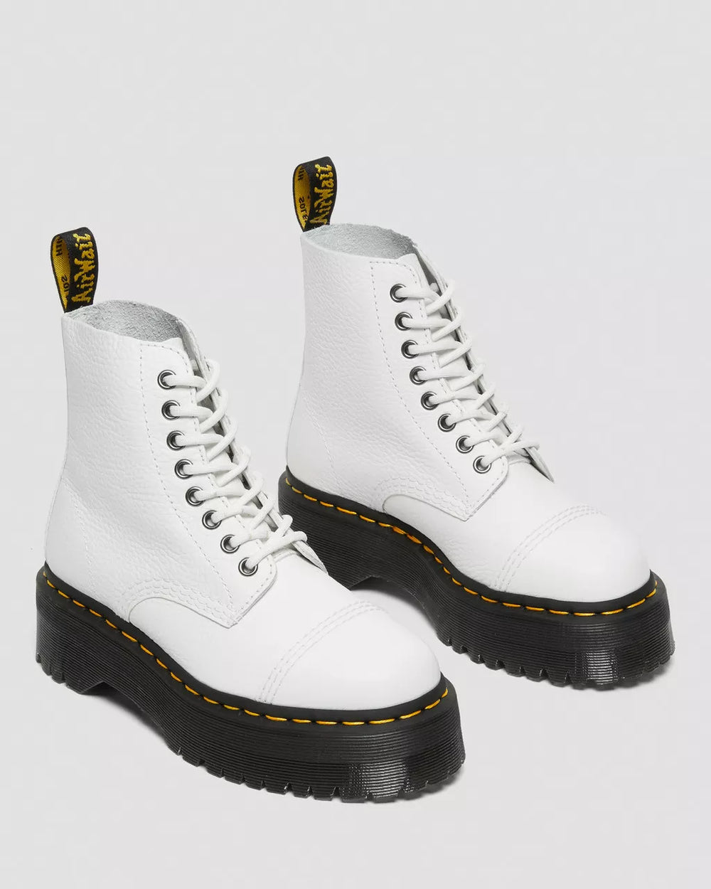 Dr. Martens Sinclair Leather Platform Boots - White Milled Nappa