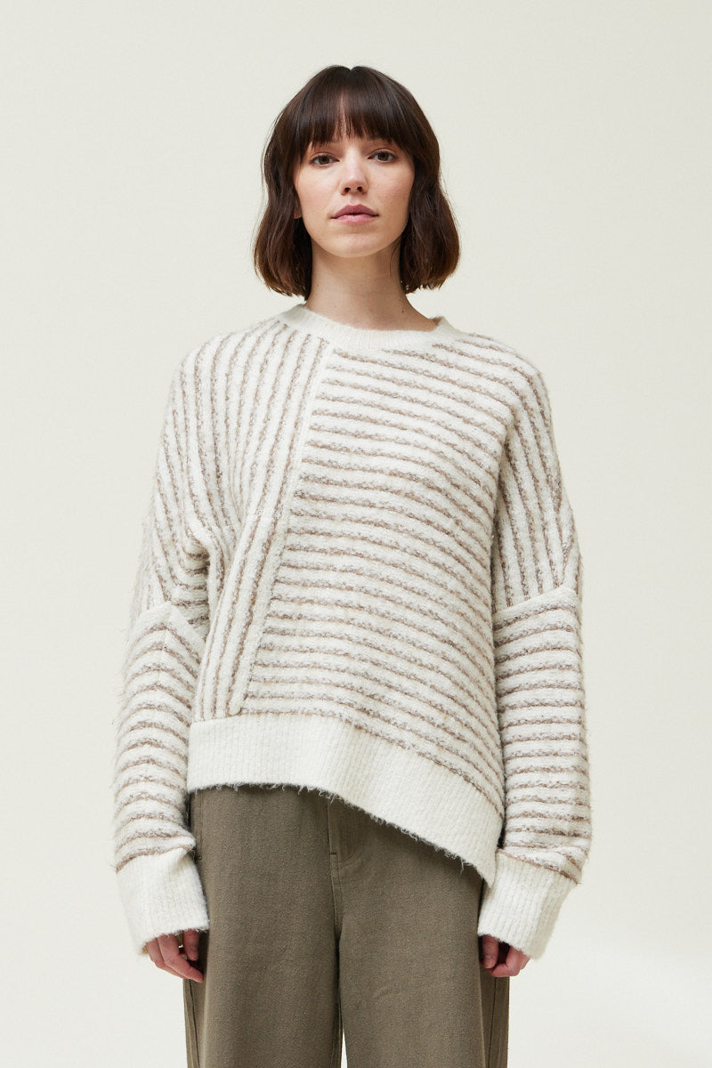 Noelle Mixed Stripe Sweater Ivory