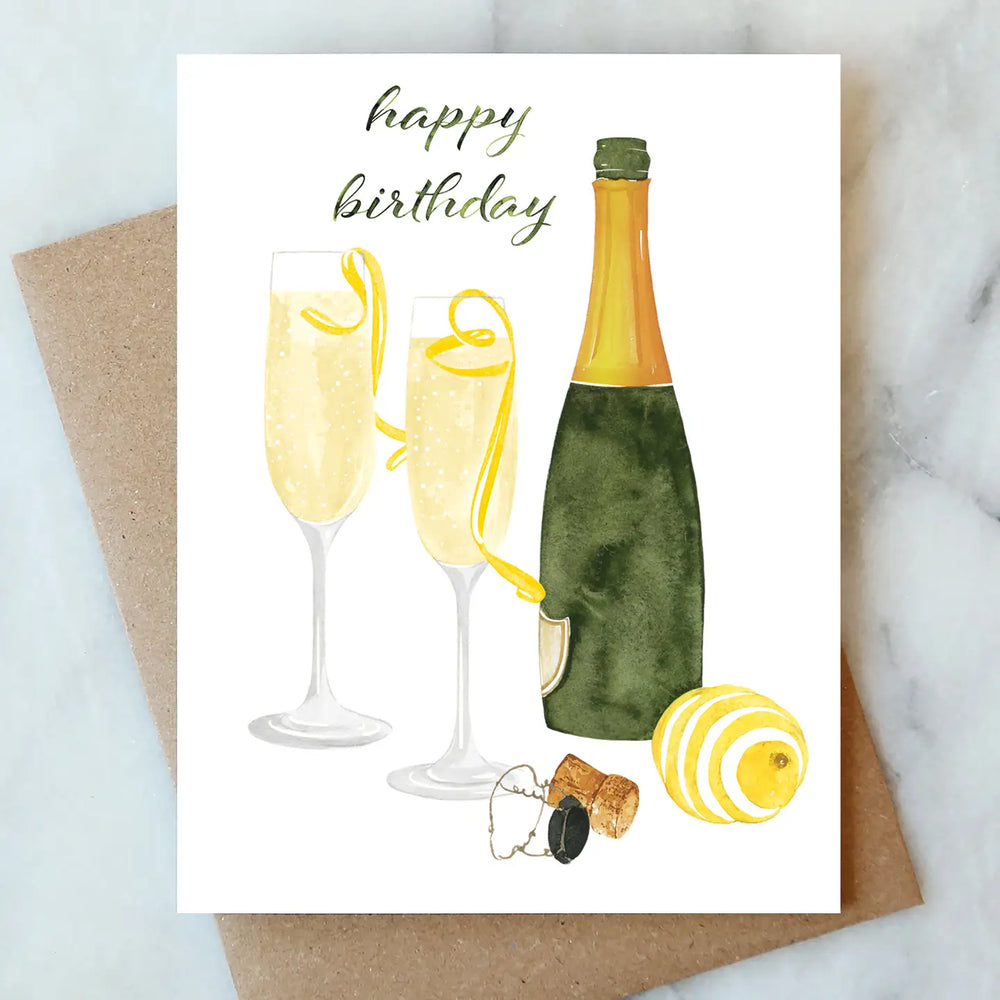 The French 75 Champagne Birthday Card Greeting Card by Abigail Jayne Design at Harbour Thread. 