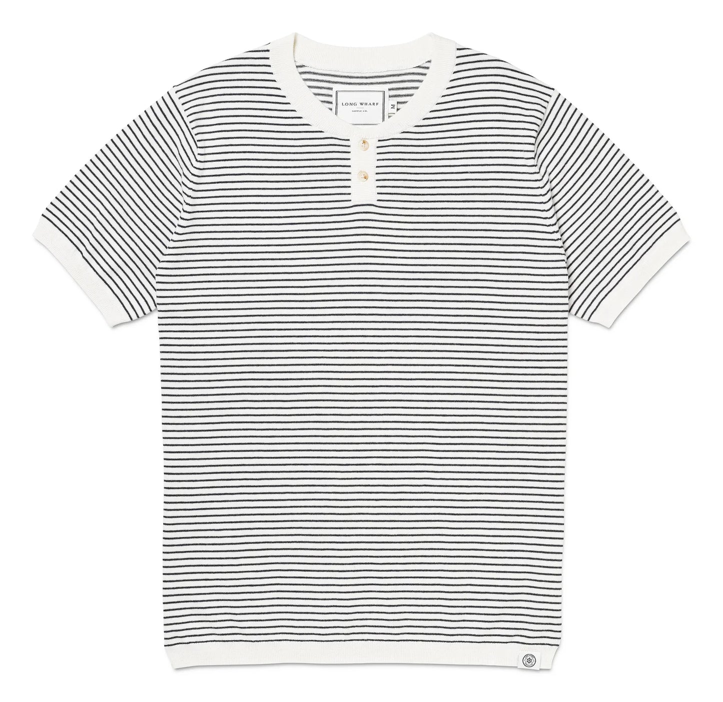 The Cream SeaWell Striped Knit Henley Tee by Long Wharf Supply