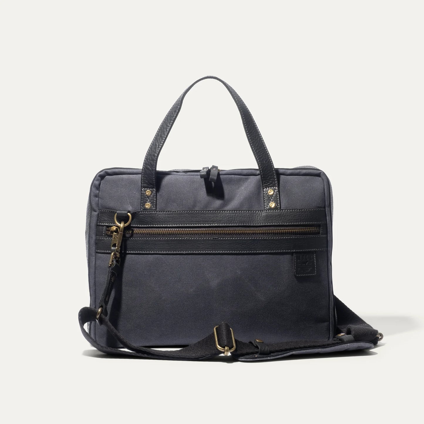 Will Leather Goods The Lay Flat Briefcase - Charcoal/Black
