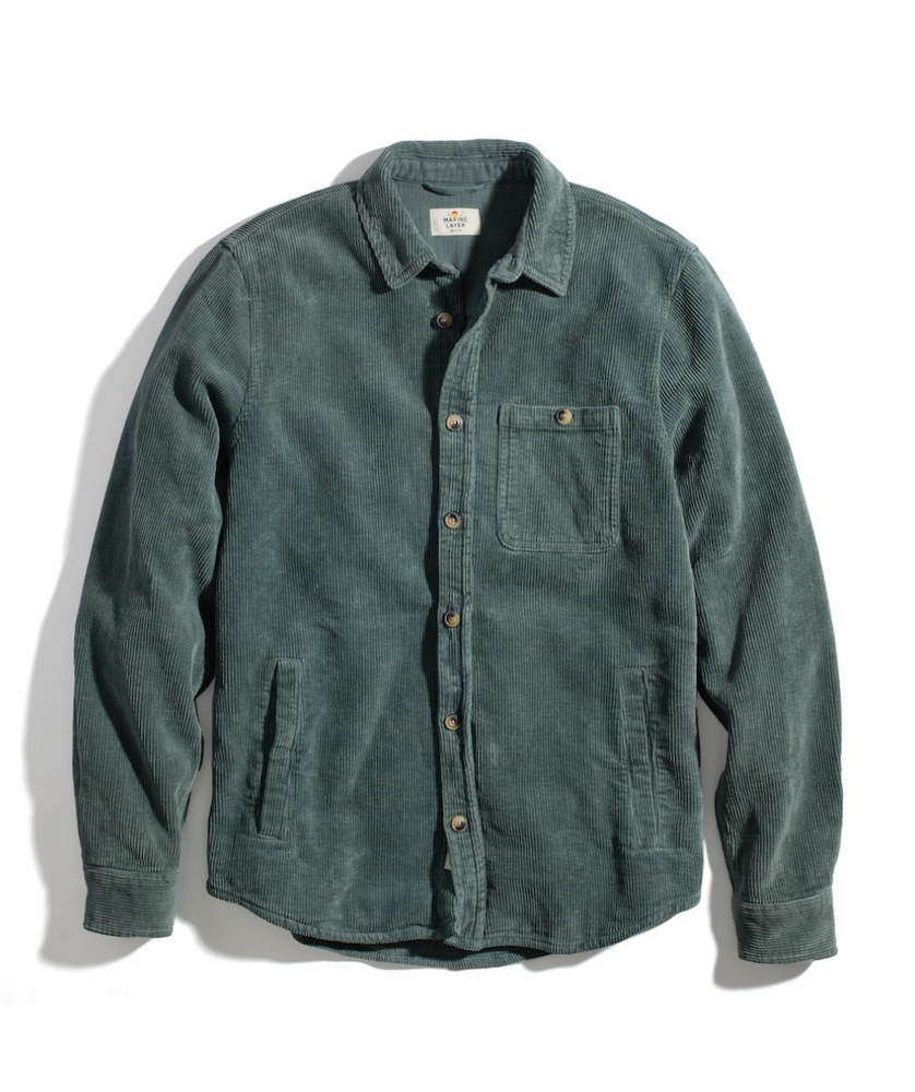 
                      
                        The Mallard Green men's Max Broken In Corduroy Overshirt by Marine Layer
                      
                    