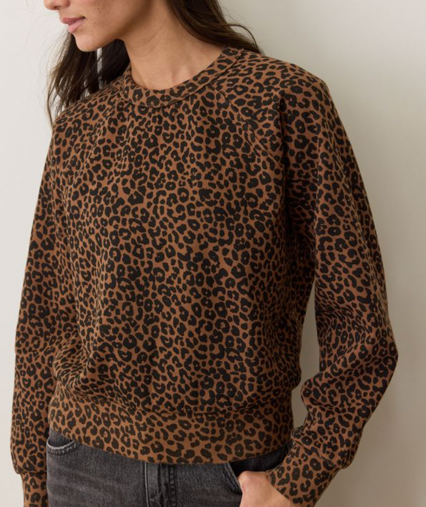 Women's leopard print crewneck sweatshirt from Marine Layer