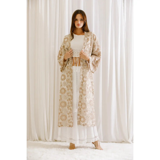 Load image into Gallery viewer, Your Love Lace Kimono - Beige Floral
