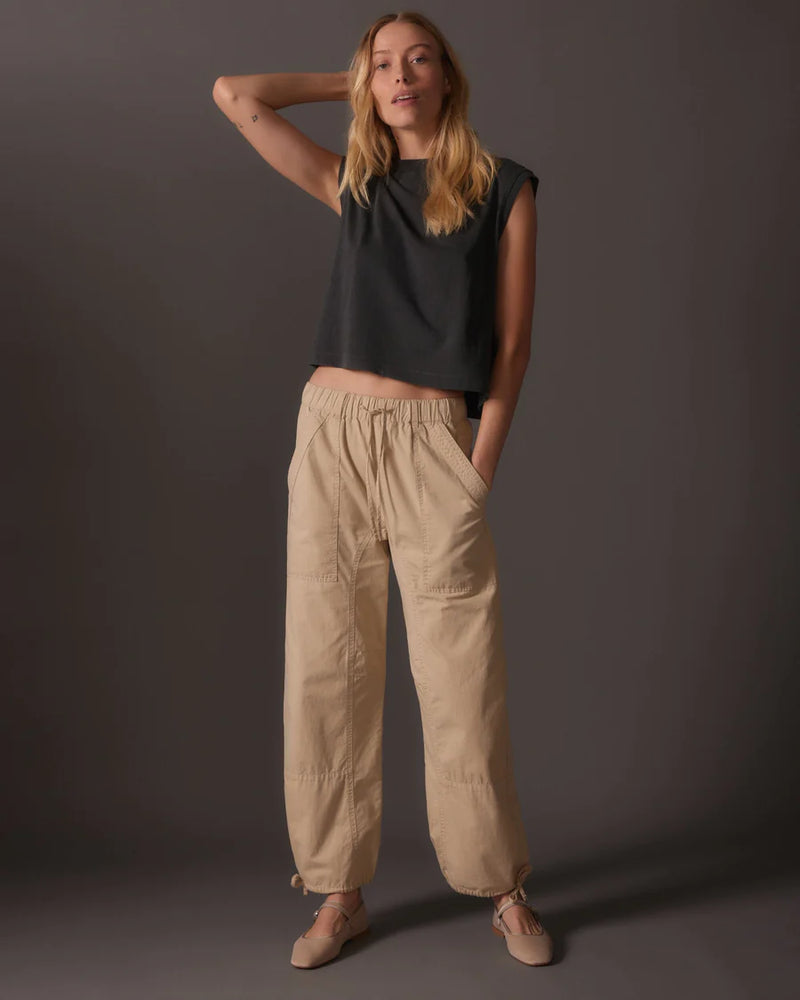 
                      
                        Front view of the Richer Poorer Easy Cargo Pant in the color Stone
                      
                    