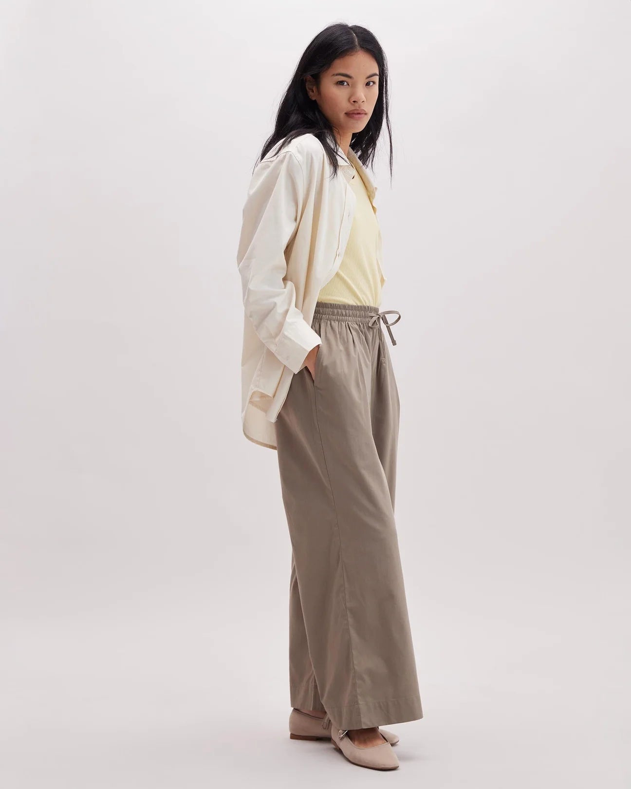 The Warm Grey Venice Drawstring Pants by Richer Poorer