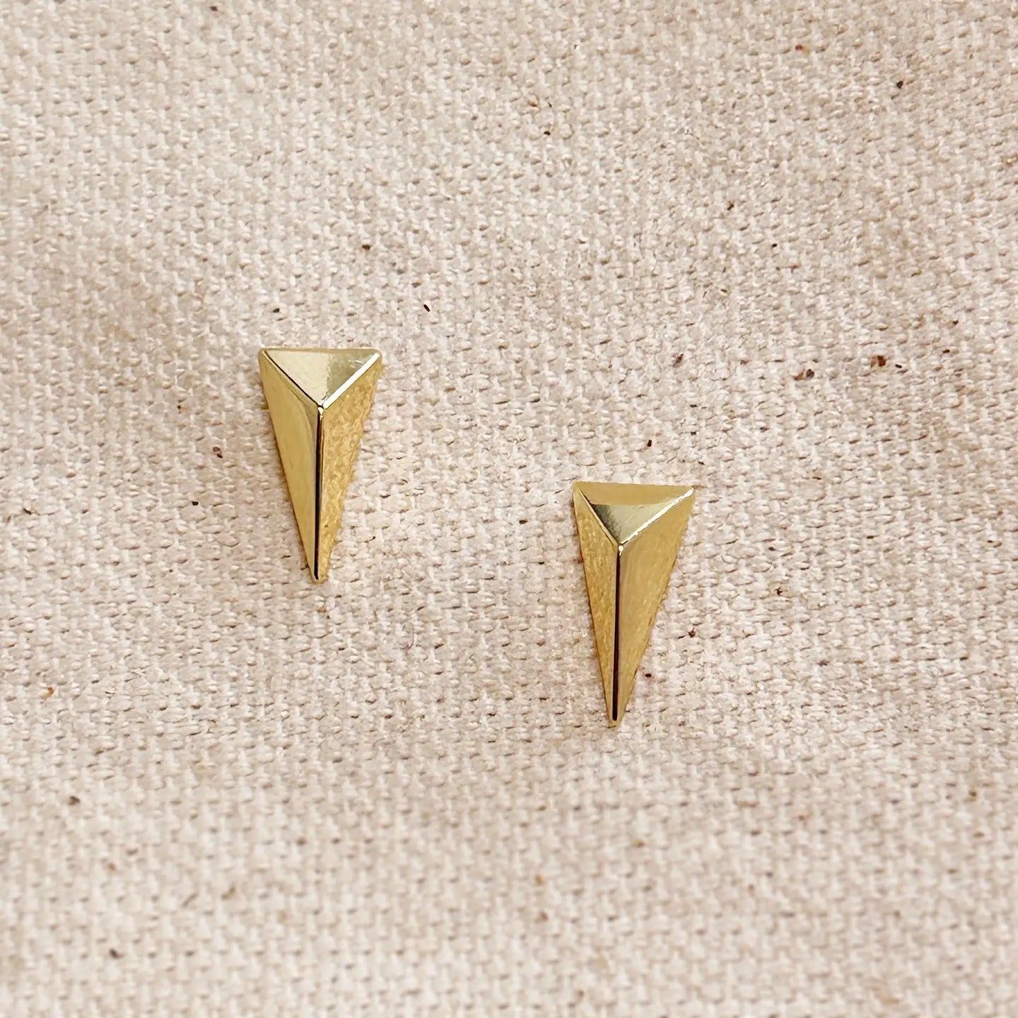 Shop the 18k Gold Filled Elongated Triangle Stackable Earrings by GoldFi at Harbour Thread for everyday elevated accessory style. 