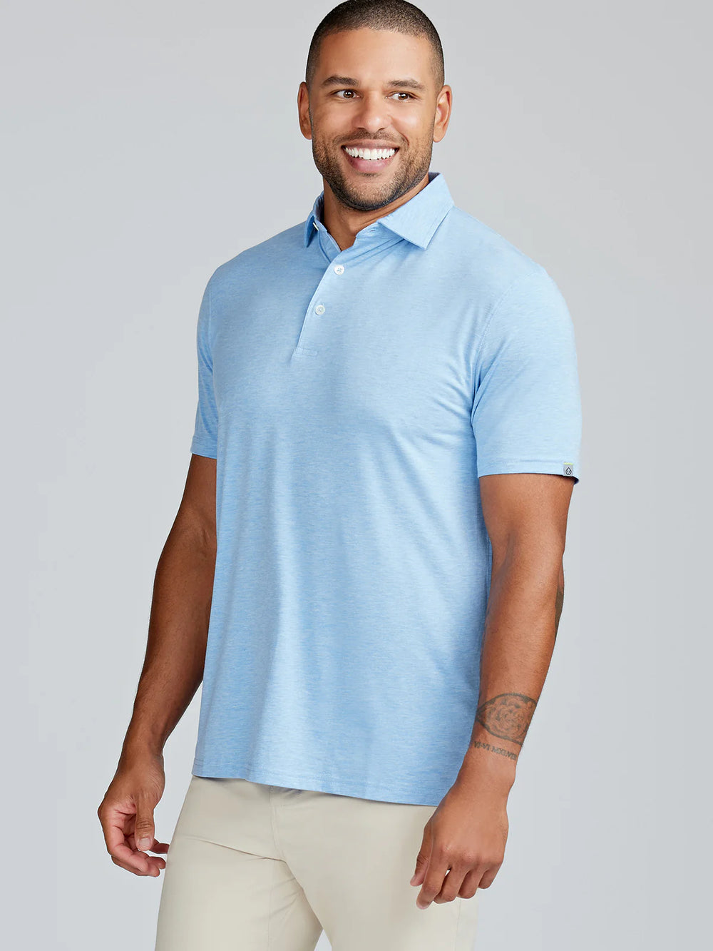 The Polar Heather Cloud Lightweight Polo by Tasc Performance