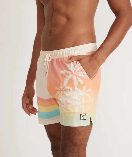 Load image into Gallery viewer, Marine Layer 5&amp;quot; 4-Way Stretch Swim Trunk - Ombre Palm
