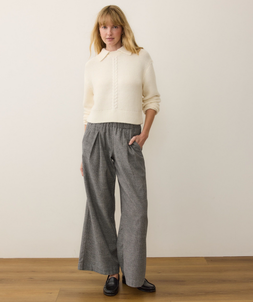 
                      
                        Marine Layer Everly Cable Knit Sweater Polo
                      
                    