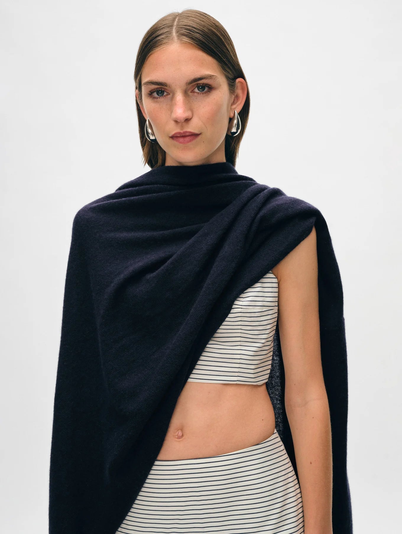The Deep Navy Cashmere Travel Wrap by White + Warren