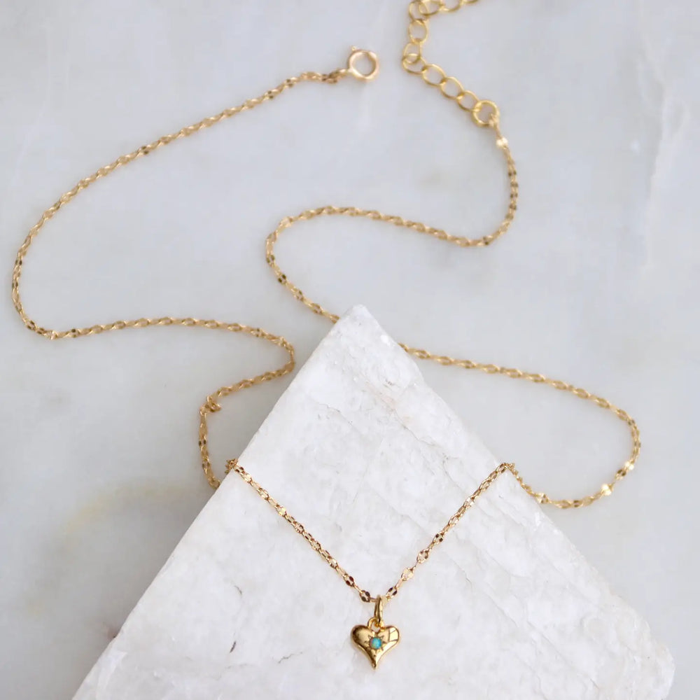 The Opal Dainty Heart Necklace