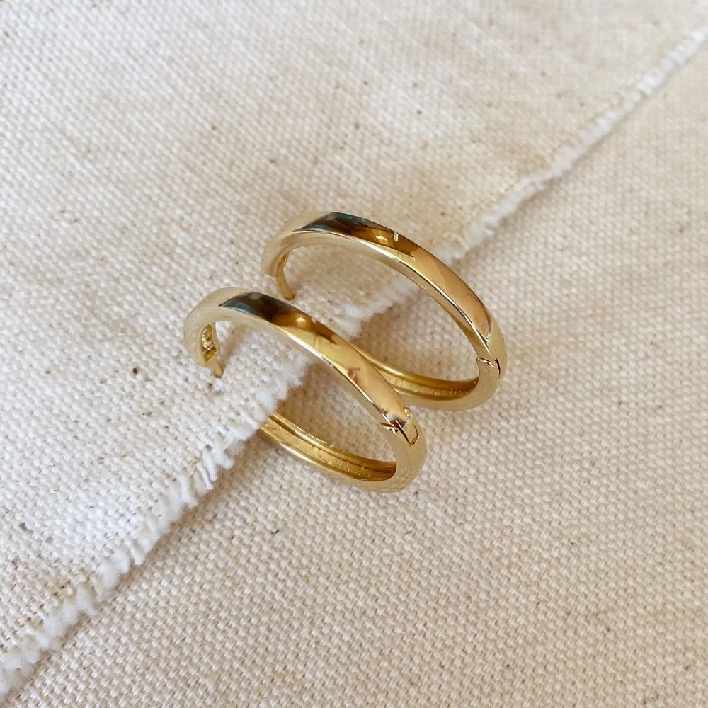 Shop the 18k Gold Filled Flat Hoop Earrings by GoldFi at Harbour Thread