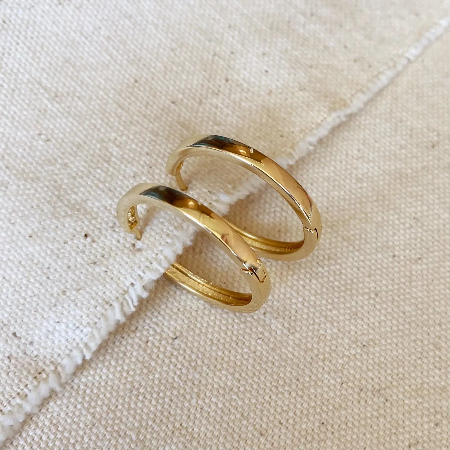 Shop the 18k Gold Filled Flat Hoop Earrings by GoldFi at Harbour Thread