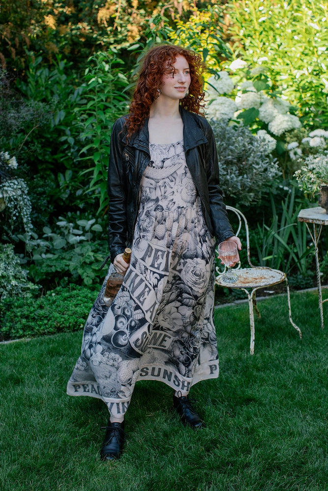 This whimsical Market Of Stars dress features a collage of botanical lithographs from the late 1800’s. Find yours at Harbour Thread in Burlington, VT. 
