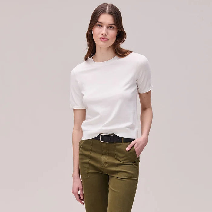 Richer Poorer Women's The Washable Cotton Silk Tee in the color Coconut Milk