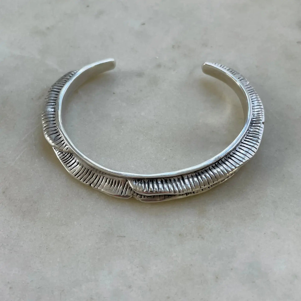 The Mimosa Handcrafted Mushroom Cuff in sterling silver